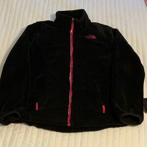 The North Face Black and Pink Sherpa Jacket